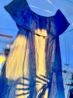 NWT Apt. 9 Denim Off-the-Shoulder Mini Dress - Ruffle Flounce - L